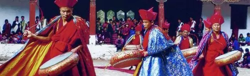 Festival in Bhutan - Musikanten