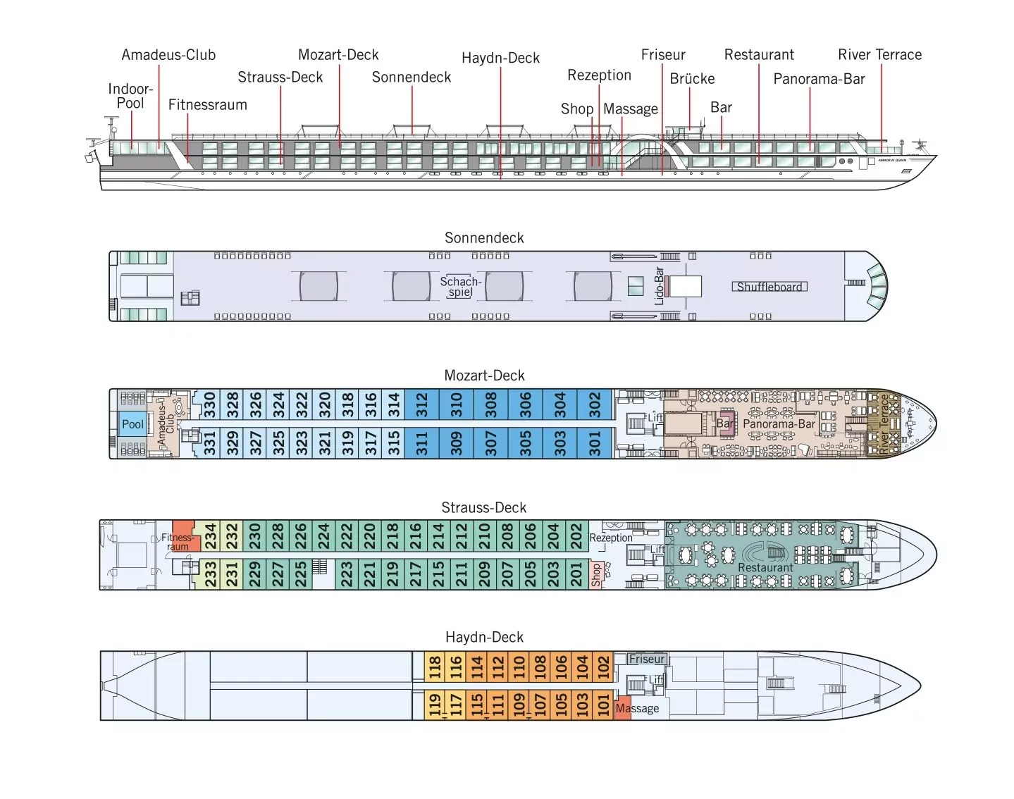 Deckpläne Amadeus Queen