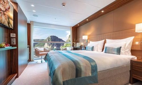 Blick in die Kabine der Kategorie A1, B1 und B4 auf dem Flusskreuzfahrtschiff Amadeus Star