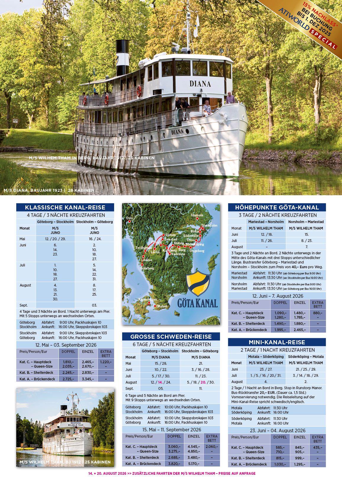 Göta Kanal Klassische Kanalreise und Höhepunkte