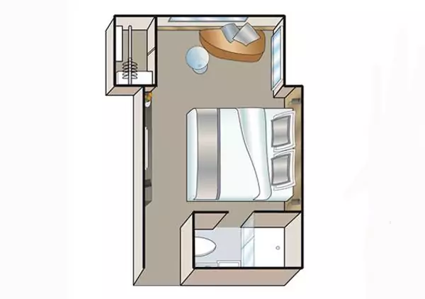 Suitenplan der Kabine C1 und C4 auf dem Flusskreuzfahrtschiff Anadeus Queen