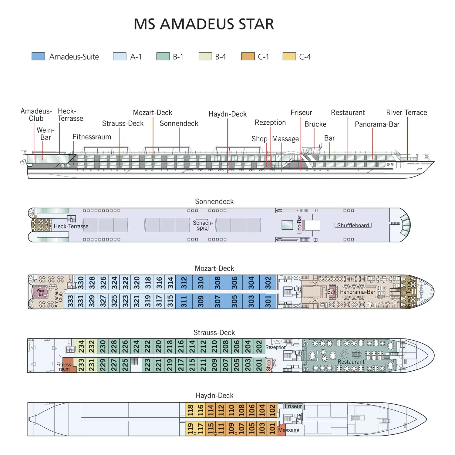 Deckpläne Amadeus Star