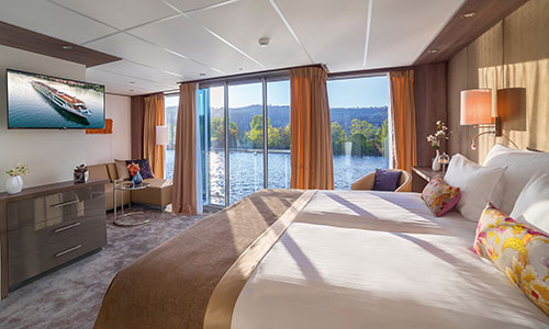 Suite mit Balkon auf dem Flusskreuzfahrtschiff Amadeus Provence