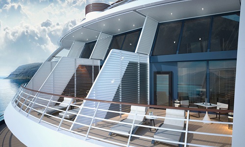 Balkon der Duplex Suite auf Le Commandant Charcot