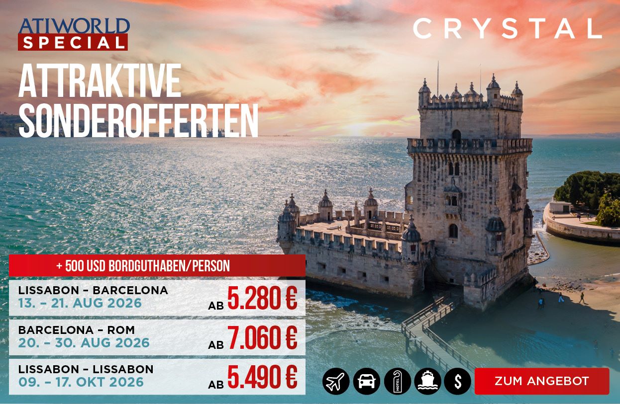 Crystal Cruises Attraktive Sonderangebote August und Oktober 2ß26