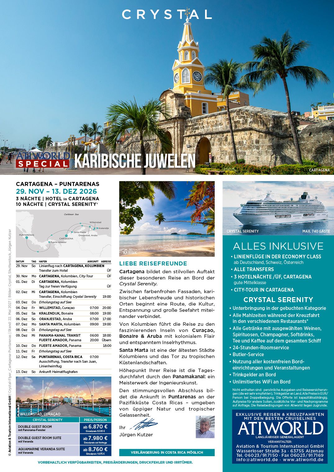 Crystal Cruises Karibische Inseln auf Kreuzfahrt mit Crystal Serenity
