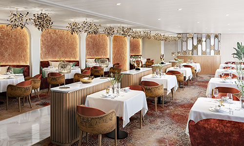 Blick ins Restaurant Osteria auf der Crystal Serenity