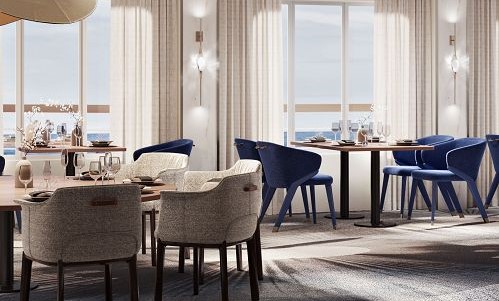 Tische im Umi Uma Japanischem Restaurant auf der Crystal Serenity