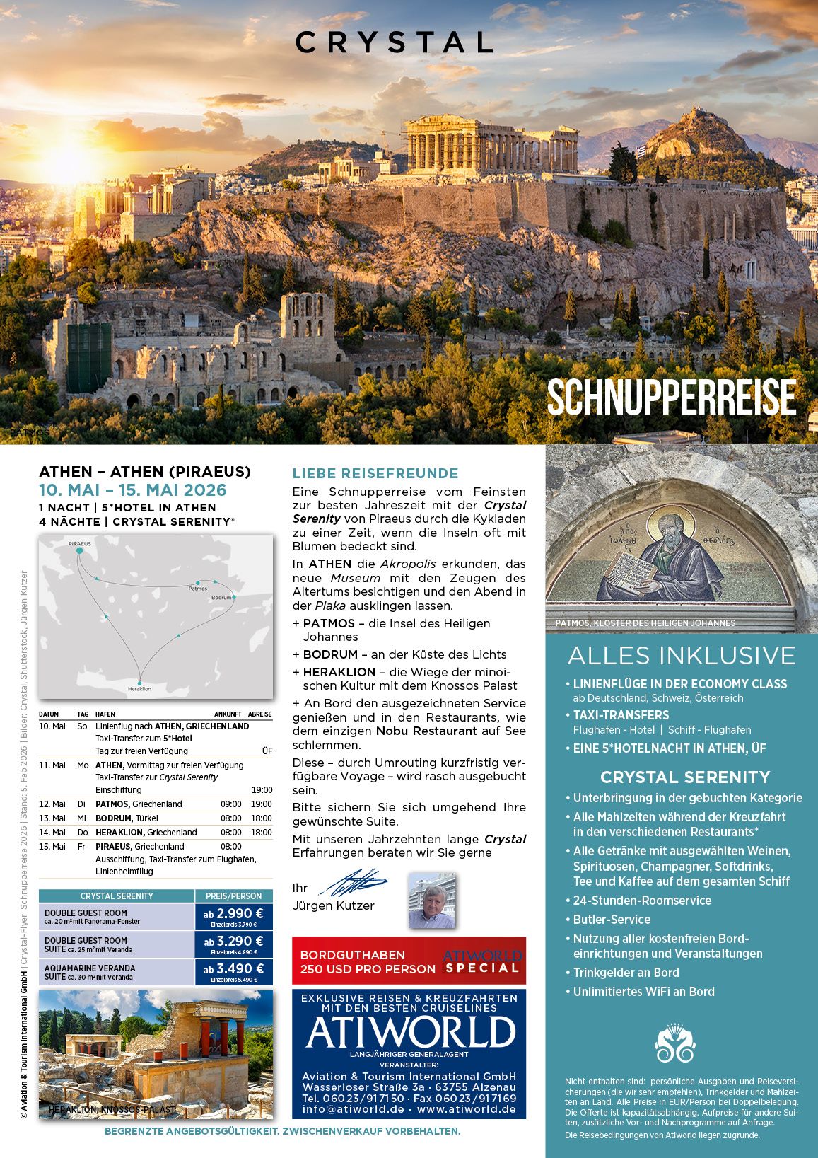 Crystal Serenity Schnupperreise Athen