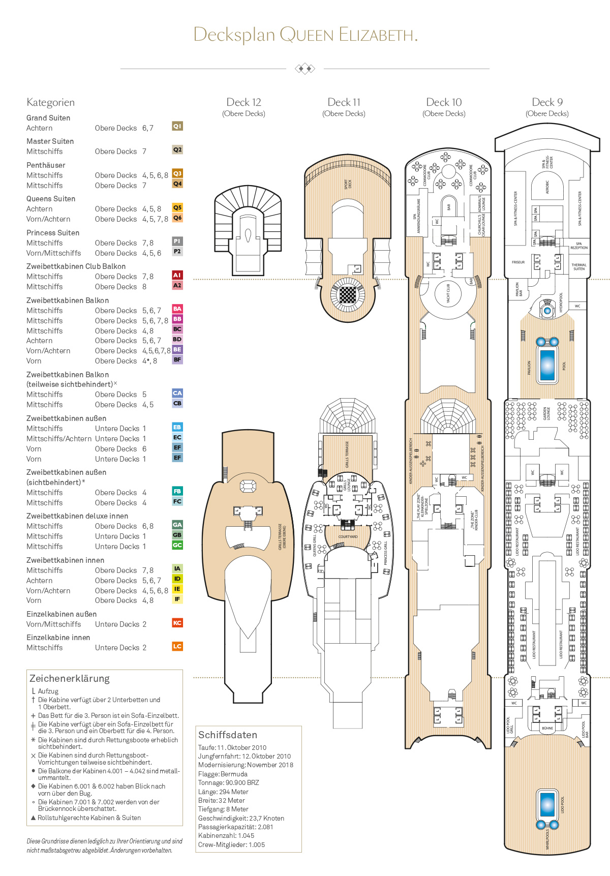 Deckpläne Queen Elizabeth