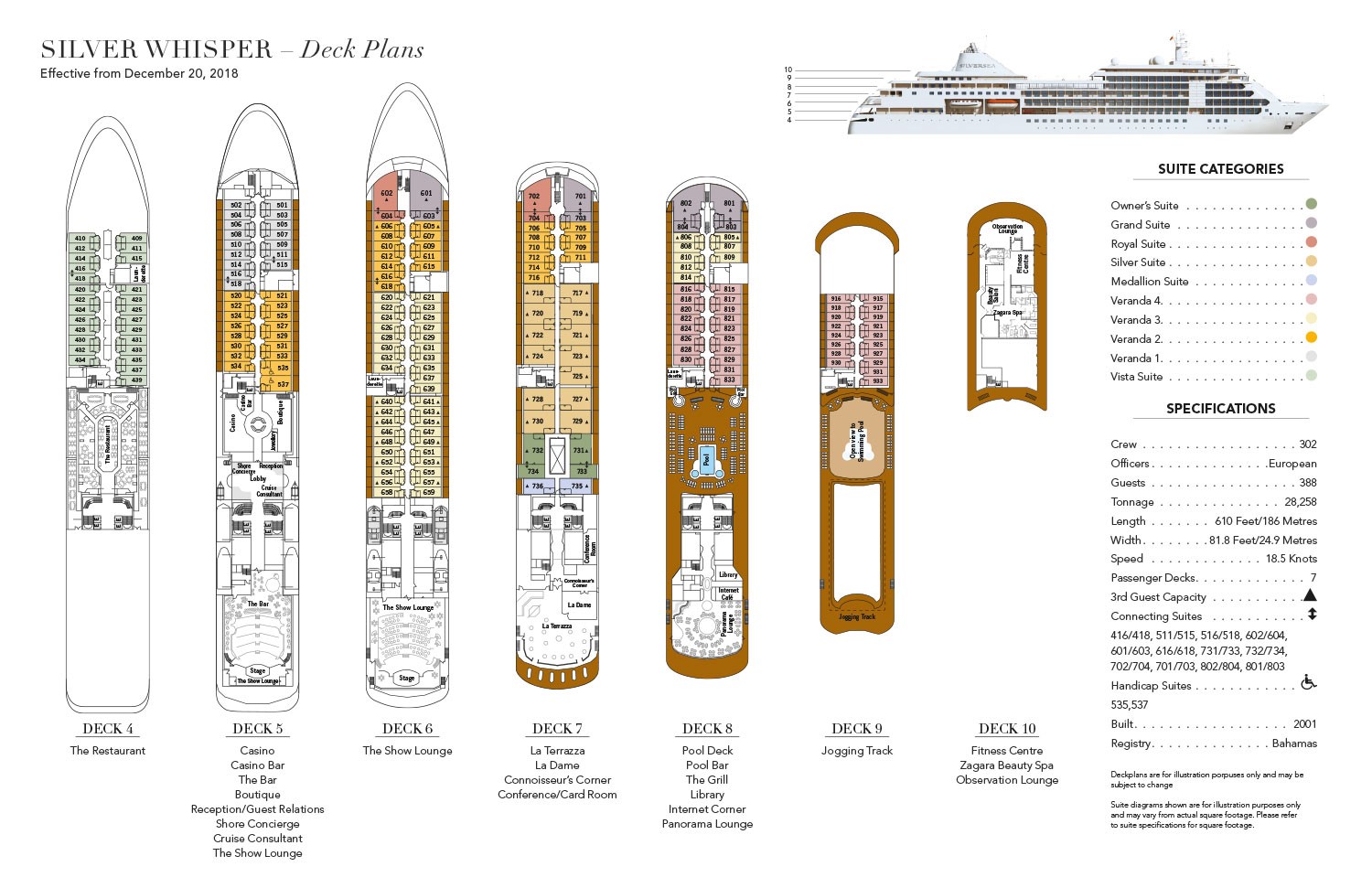 Deckpläne der Silver Whisper