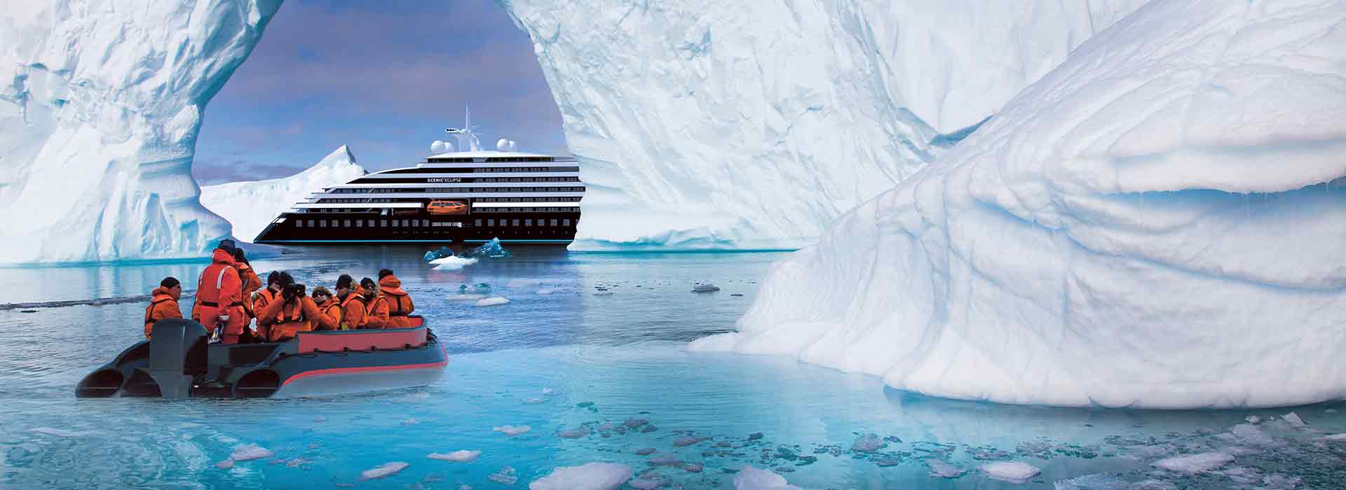 Scenic Eclipse und Eisberge