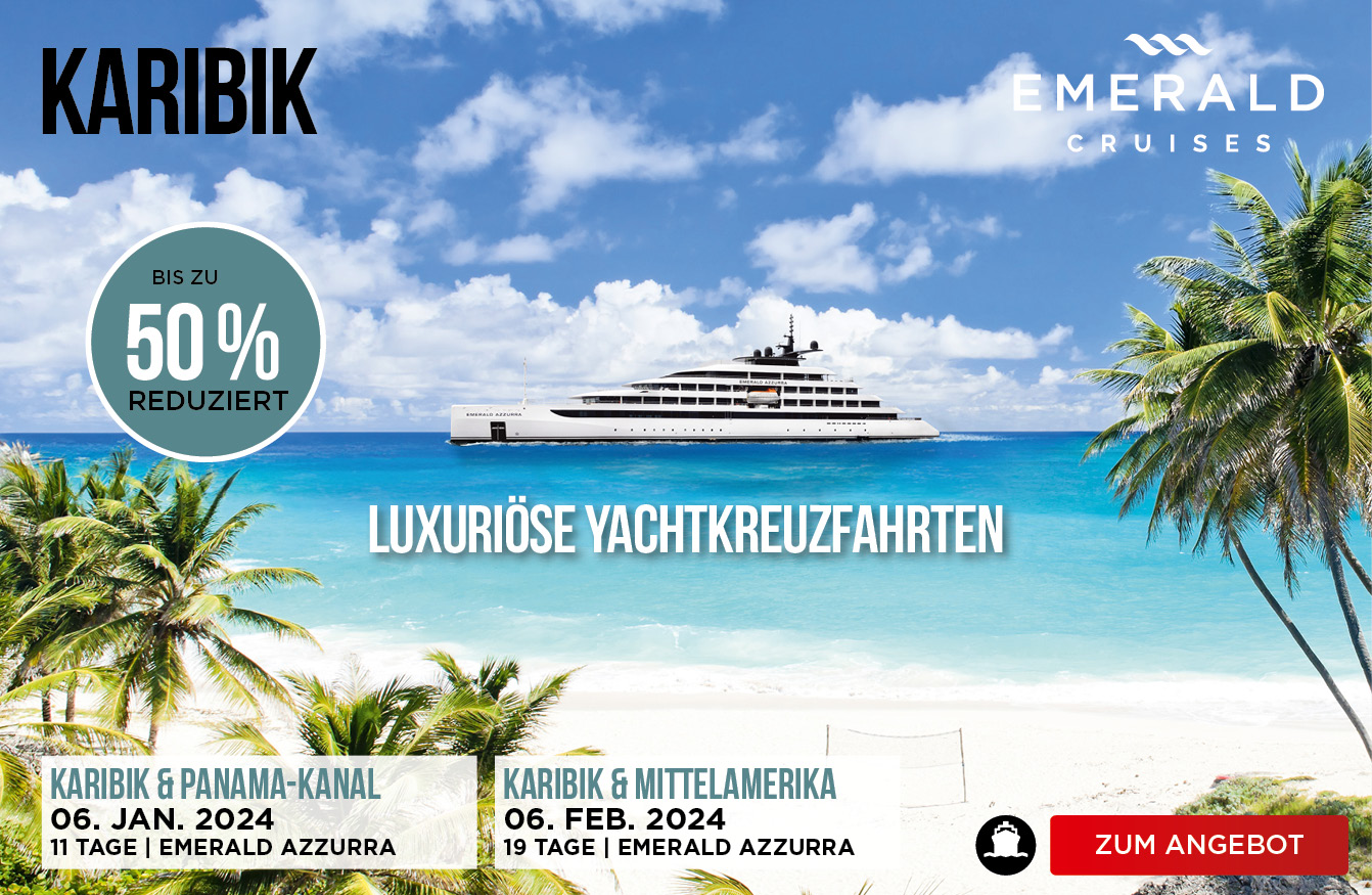 Karibik Yachtkreuzfahrt auf der luxuriösen Emerald Azzurra - Angebote bis zu 50 % reduziert