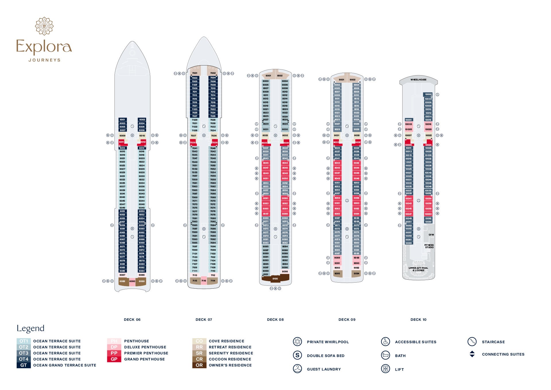Ecplora I Deckpläne Deck 06, 07, 08, 09, 10