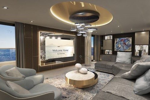 Wohnzimmer und TV Wand in Residence