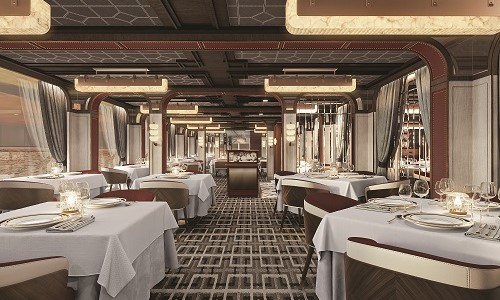 Steakhouse mit gedeckten Tischen auf Regent Grandeur