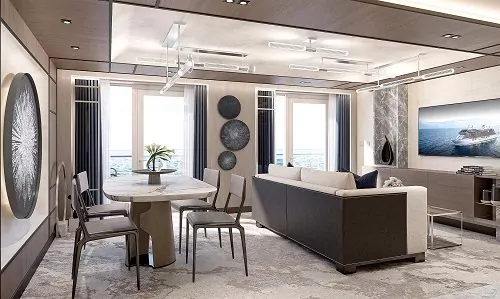 Wohn- und Essbereich in der Grandeur Suite