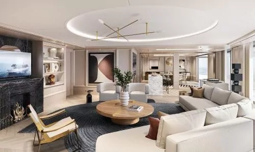 Wohnzimmer mit Blick ins Esszimmer Regent Suite