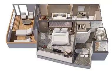 Suitenplan Seven Seas Suite auf Regent Grandeur