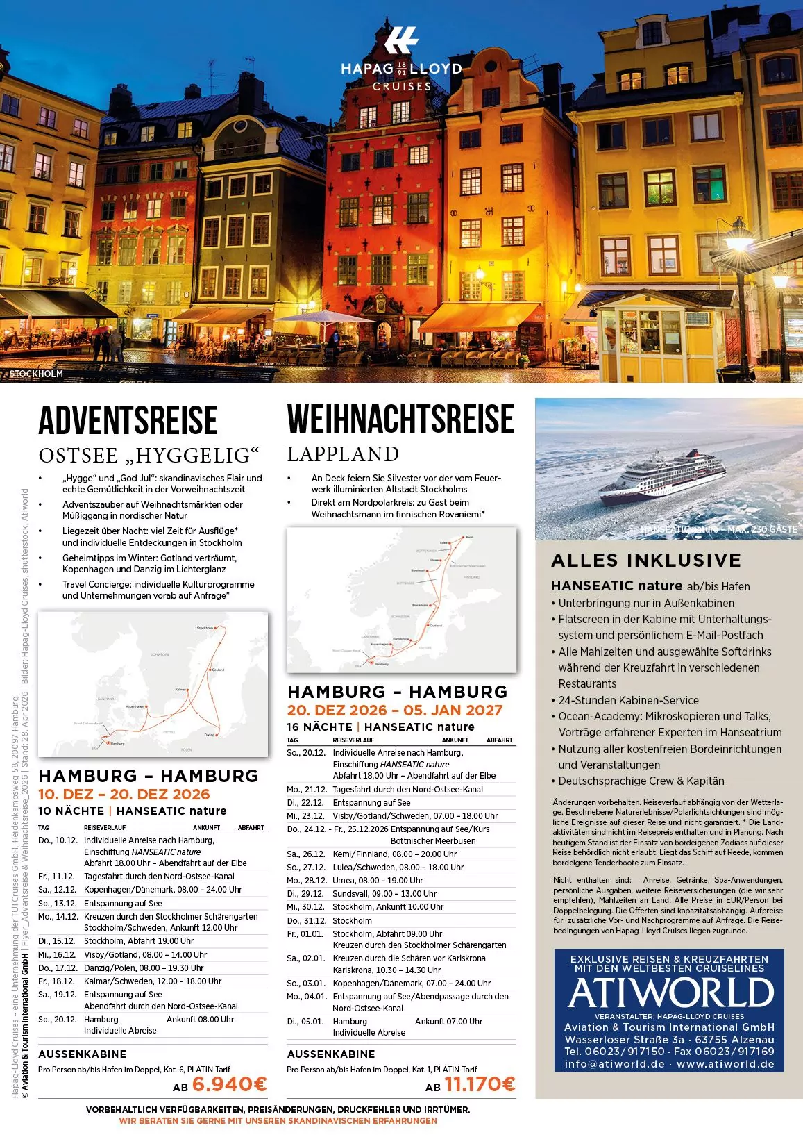 Adventsreise und Weihnachtsreise Hanseatic nature