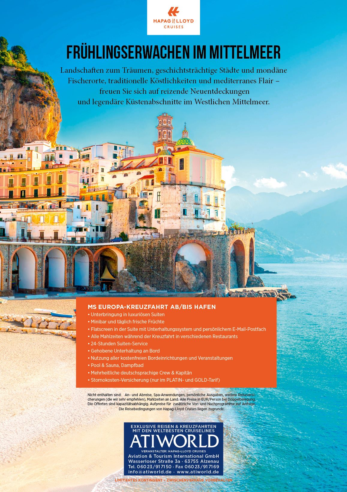 Kreuzfahrt im Mittelmeer mit MS Europa