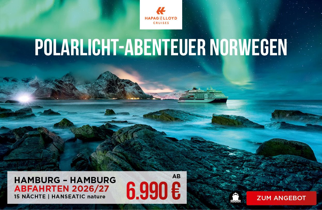 Polarlicht Abenteuer Norwegen auf Kreuzfahrt mit Hanseatic nature