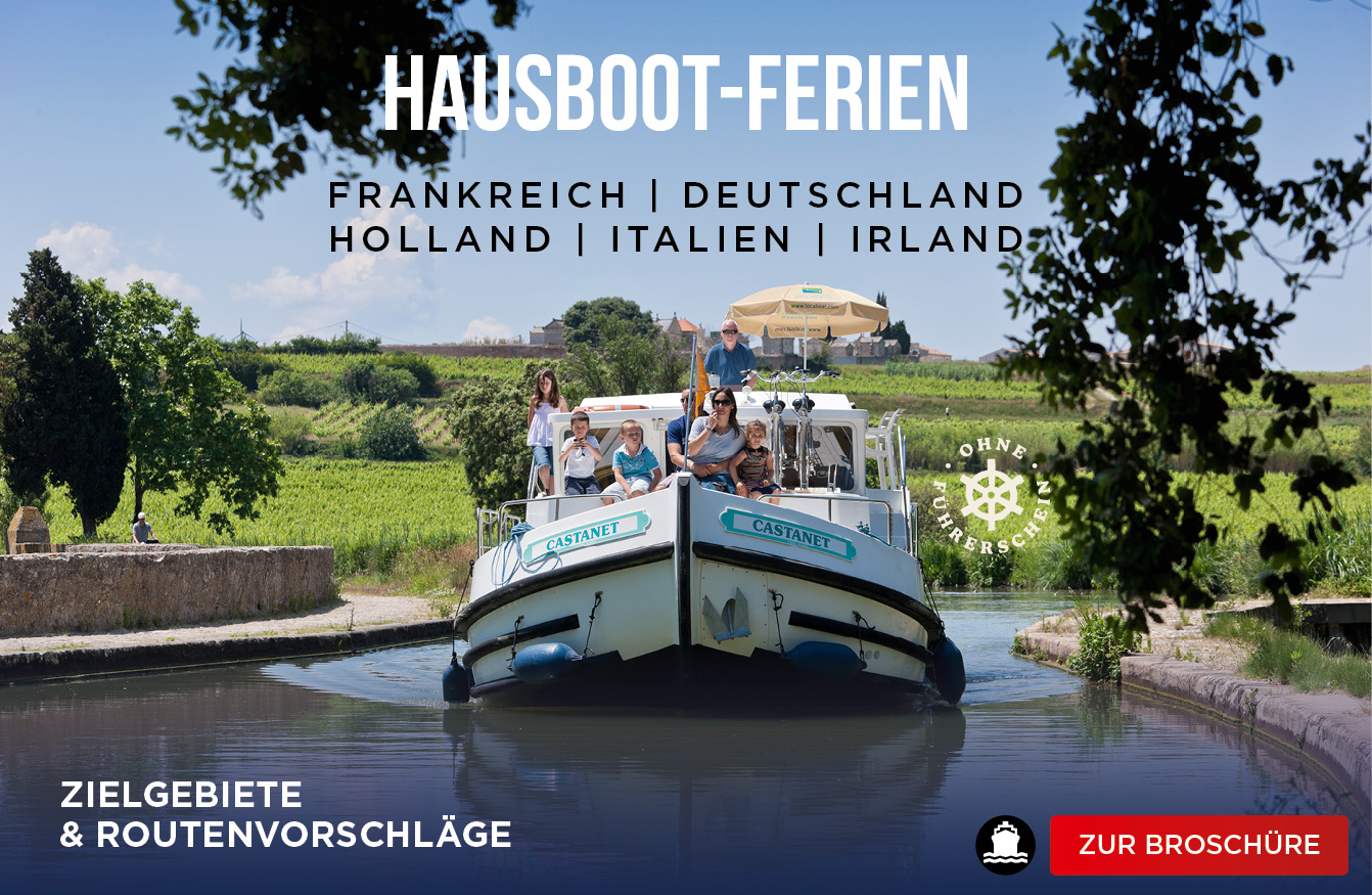 Hausboot-Ferien Broschüre von Atiworld mit Routenvorschlägen und Angeboten