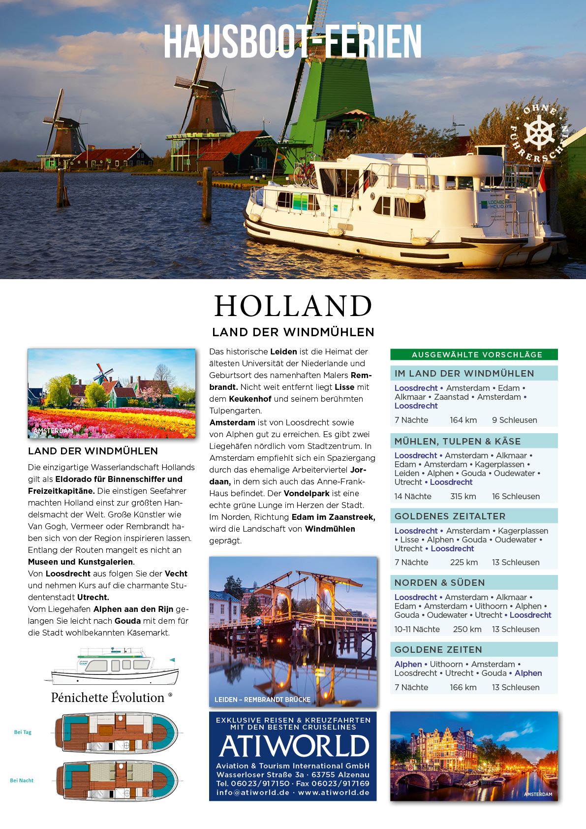 Hausbootferien Holland Flüsse und Kanäle