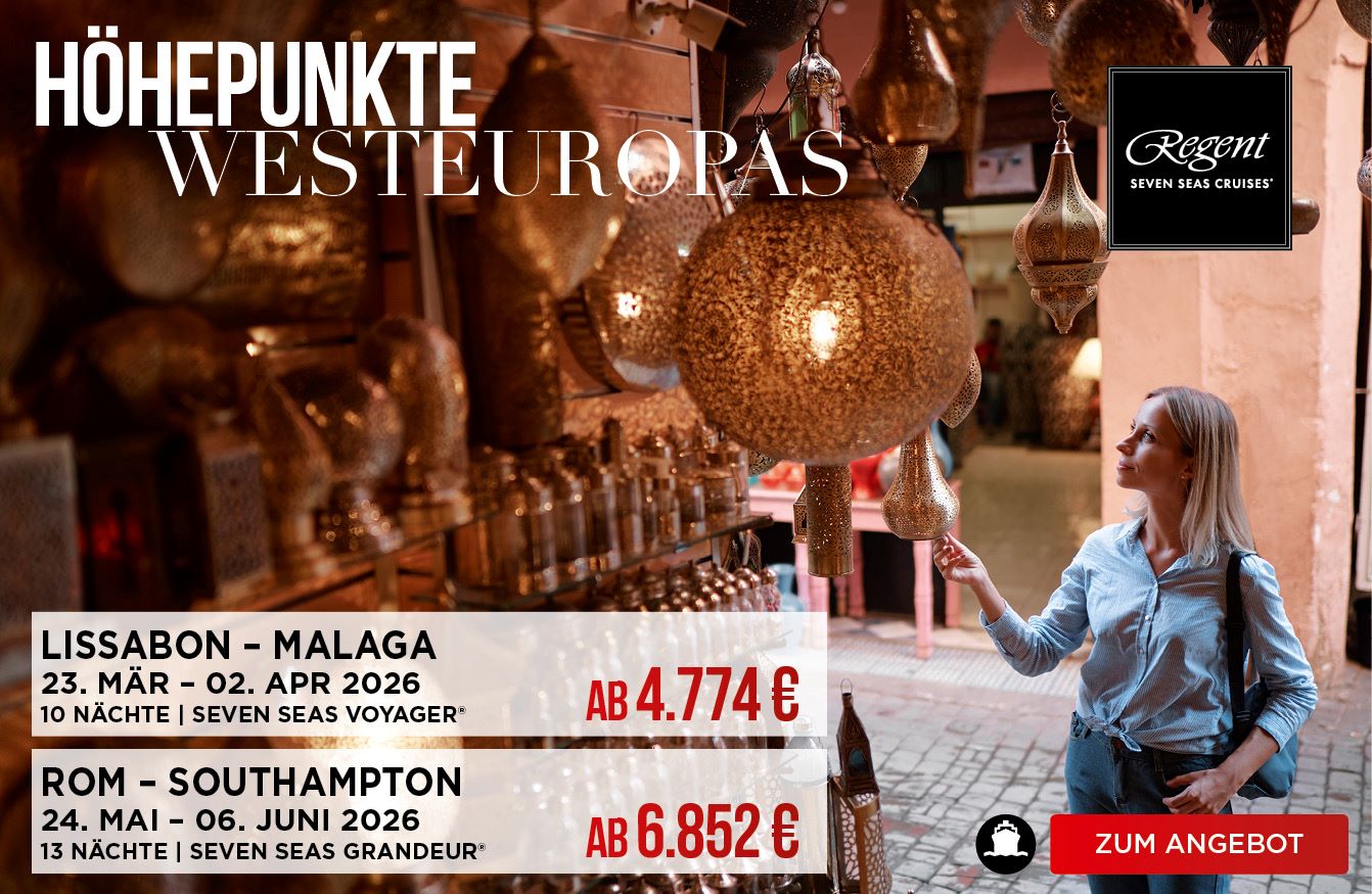 Regent Kreuzfahrten Höhepunkte Westeuropas Lissabon-Malaga, Rom Southampton