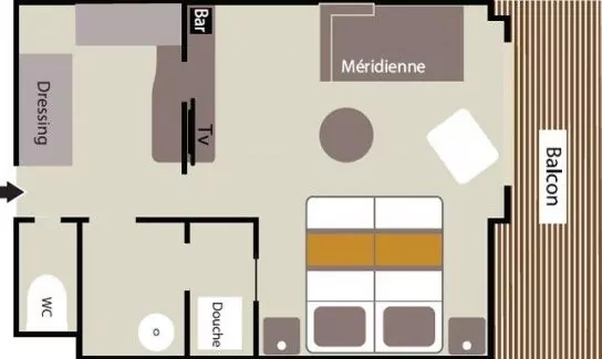 Suitenplan Plan Deluxe Suite auf der Luxuskreuzfahrtyacht L'Austral der Reederei Ponant