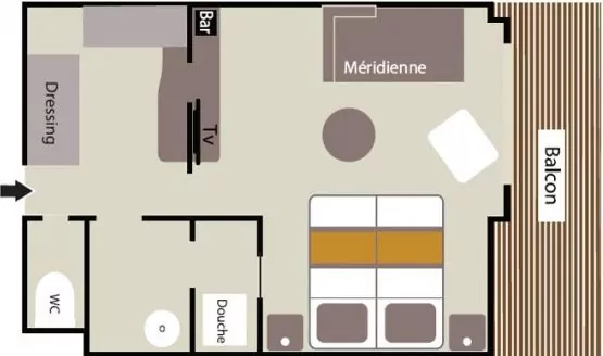 Suitenplan Deluxe Suite auf der Luxuskreuzfahrtyacht Le Soleal der Reederei Ponant