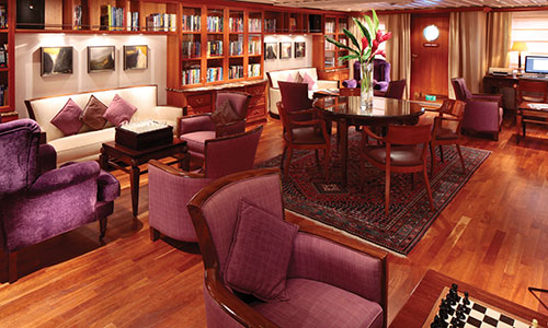 Bibliothek auf den Luxusyachten SeaDream I und Sea Dream II
