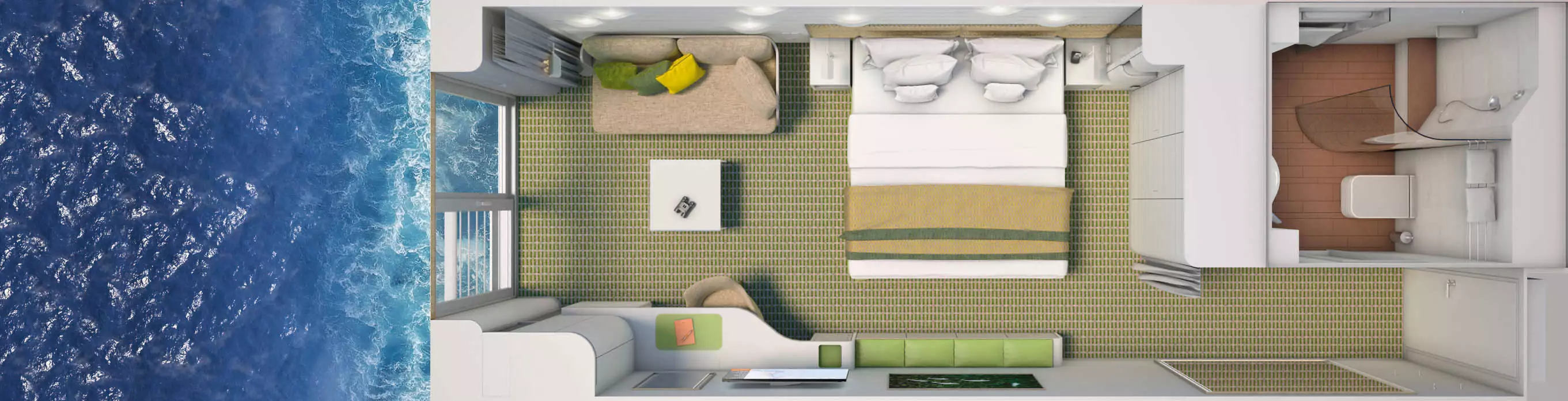 Suitenplan French Balcony Kabine auf dem Luxusexpeditionsschiff HANSEATIC nature der Reederei Hapag Lloyd
