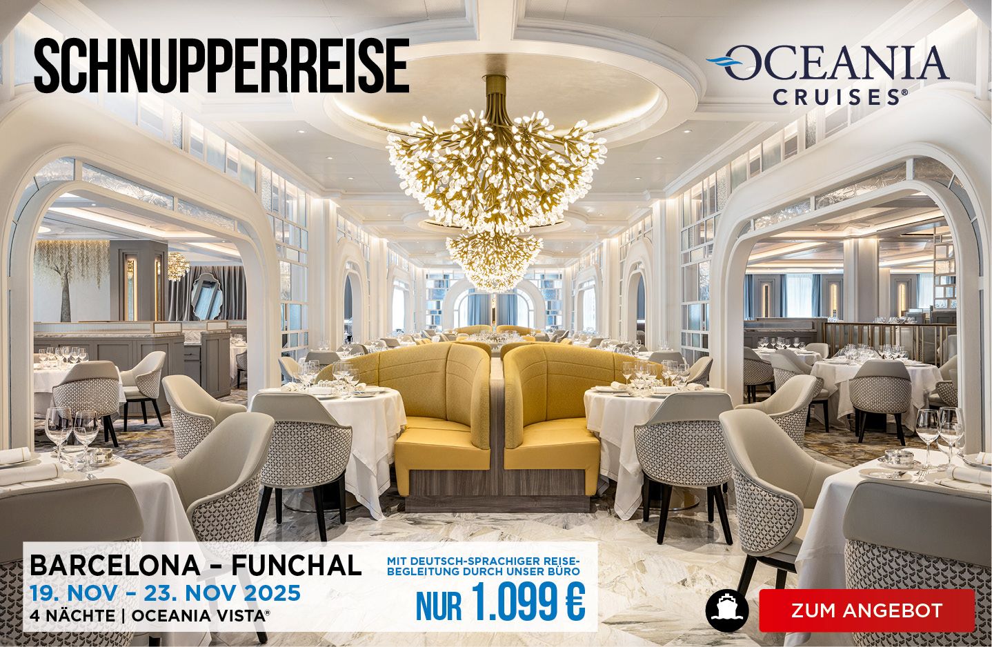 Oceania Cruises Schnupperreise Barcelona -Funchal November 2025