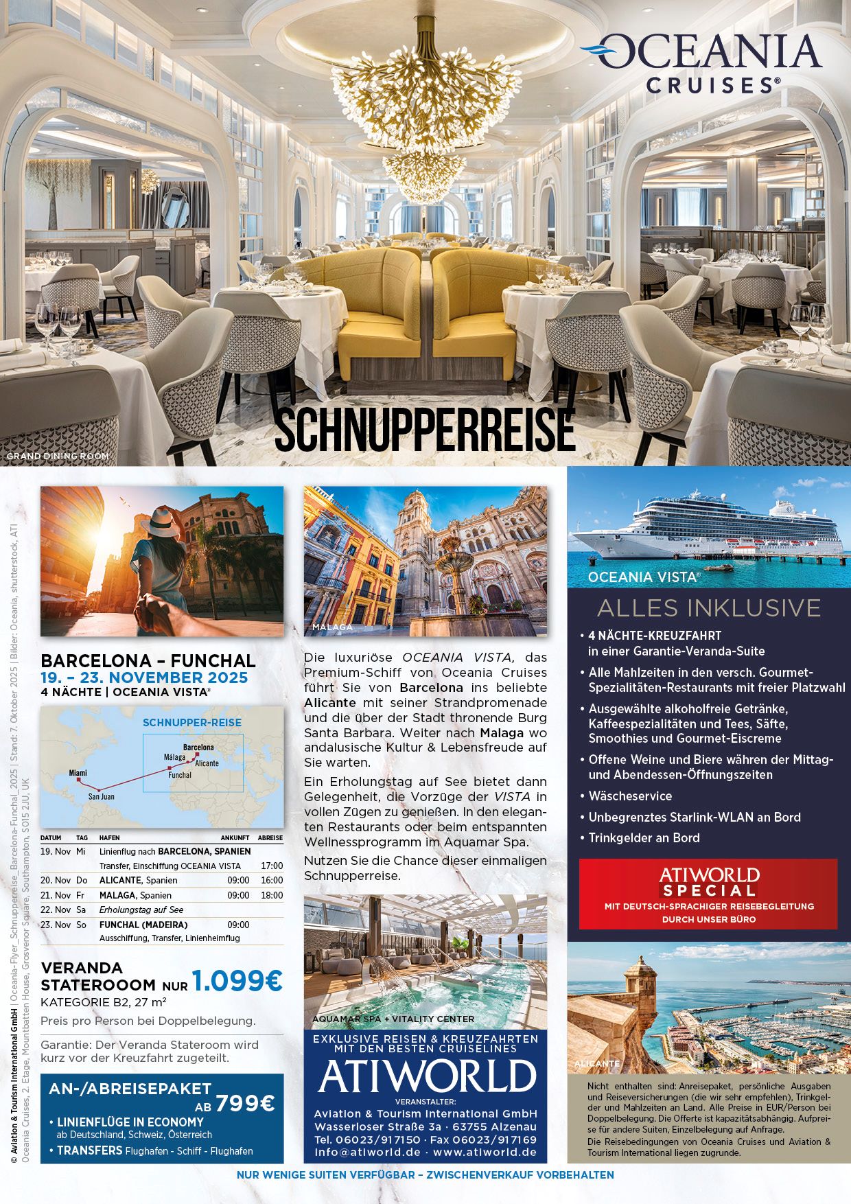 Oceania Cruises Schnupperkreuzfahrt Barcelona-Funchal