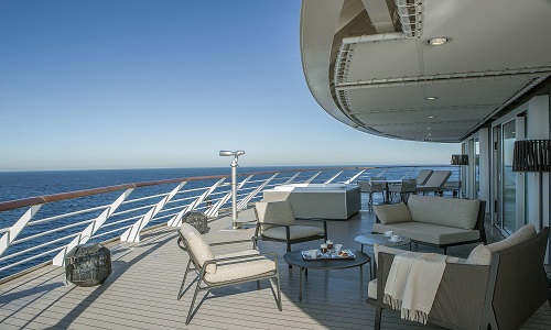 Terrasse in Owner Suite auf Luxusexpeditionsschiff von Ponant