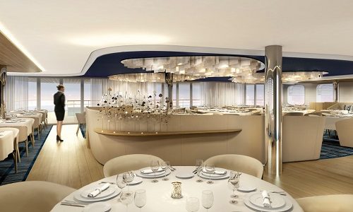 Panorama Restaurant auf dem Ponant Expeditionsschiff Le Bellot