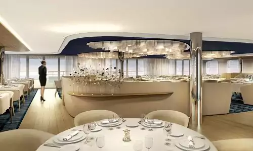 Panorama Restaurant auf dem Ponant Expeditionsschiff Le Bellot