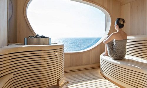 Sauna im Spa auf dem Ponant Expeditionsschiff Le Bellot