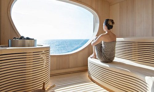 Sauna imSpa auf dem Luxusexpeditionsschiff Ponant Le Dumont-d'Urville