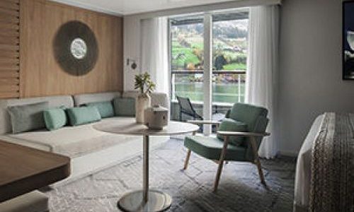 Wohnzimmer Privilege Suite auf dem Ponant Luxusexpeditionsschiff Le Jacques-Cartier