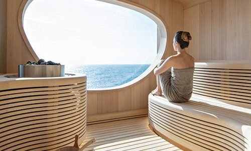 Sauna im Spa auf dem Ponant LuxusKreuzfahrtschiff Le Jacques-Cartier