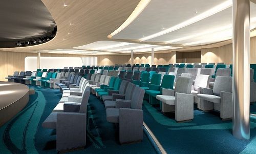 Theater auf dem Luxusexpeditionsschiff Le Jacques-Cartier der Reederei Ponant