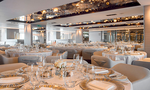 Gourmet Restaurant auf dem Luxuskreuzfahrtschiff Le Lyrial der Reederei Ponant
