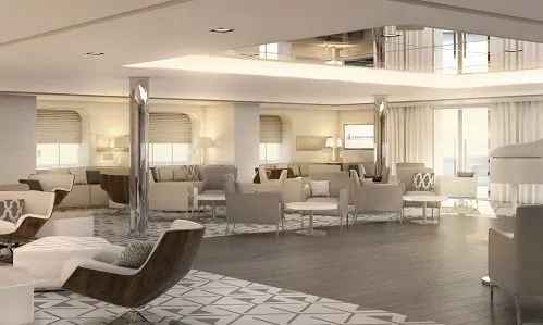 Main Lounge Sitzgruppen auf dem Luxuskreuzfahrtschiff Le Soleal der Reederei Ponant