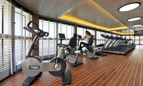 Fitness Center auf der Luxuskreuzfahrtyacht L'Austral der Reederei Ponant