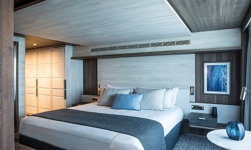 Schlafbereich Prestige Suite auf Expeditionsschiff
