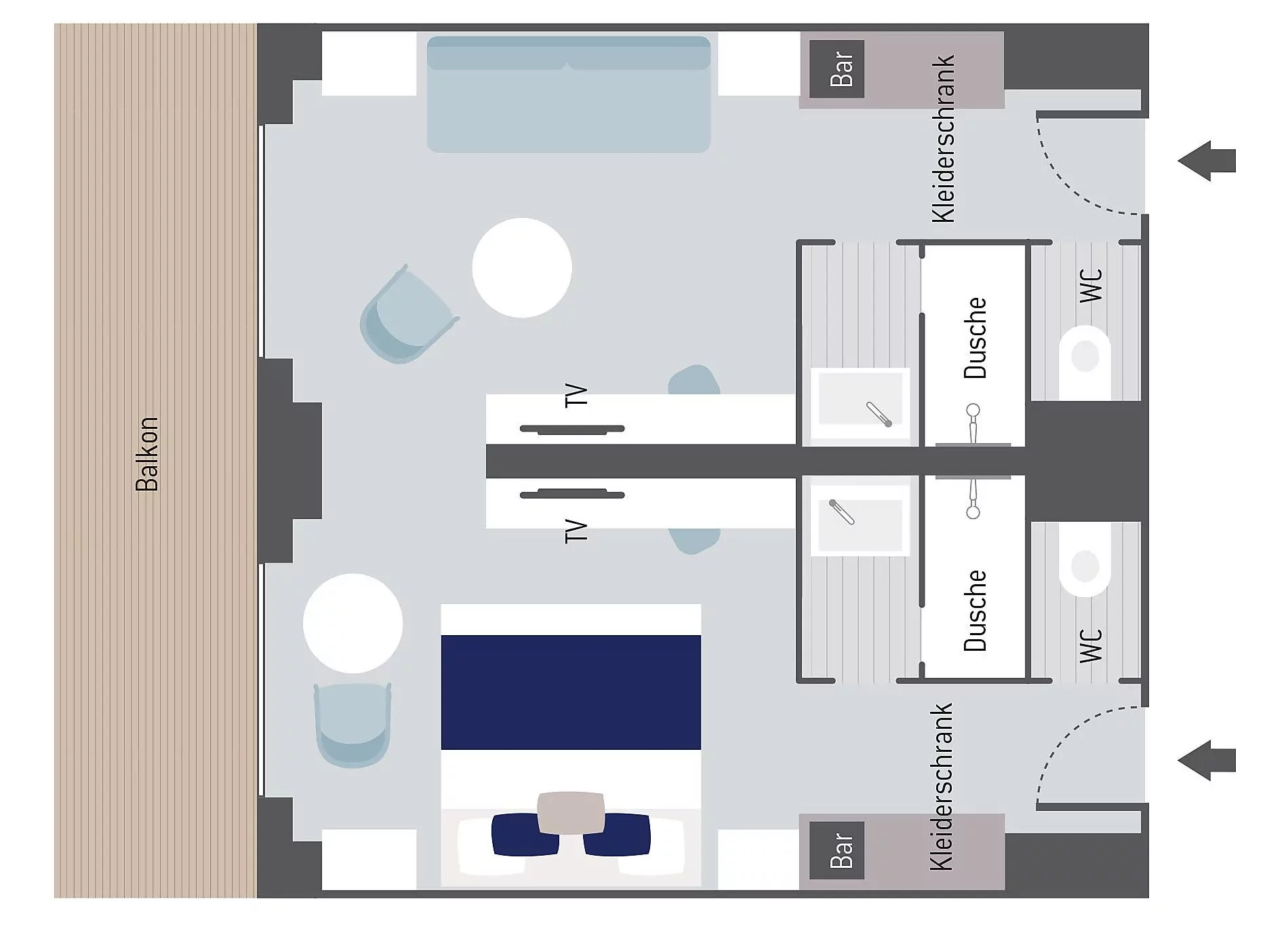 Suitenplan Prestige Suite auf der Le Commandant Charcot