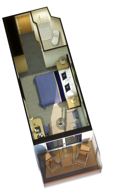 Suitenplan Britannia Club Balkonkabine auf der Victoria