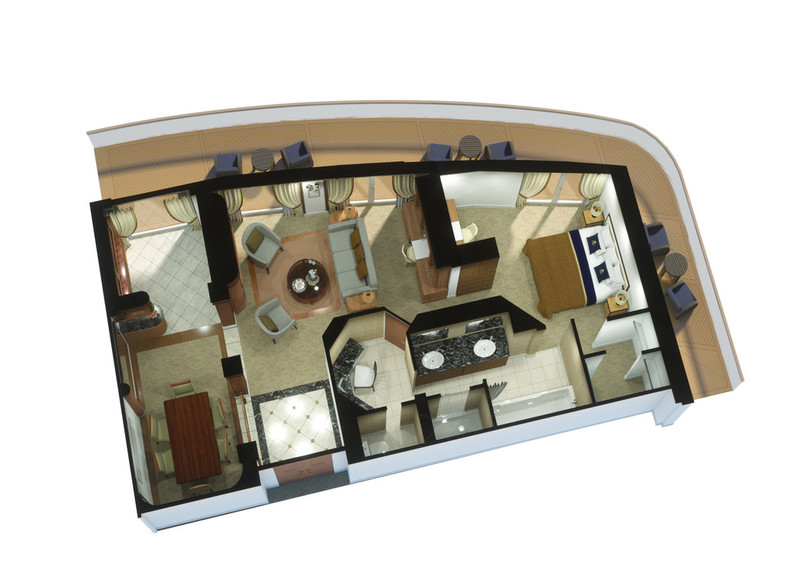 Suitenplan Grand Suite auf der Queen Elizabeth